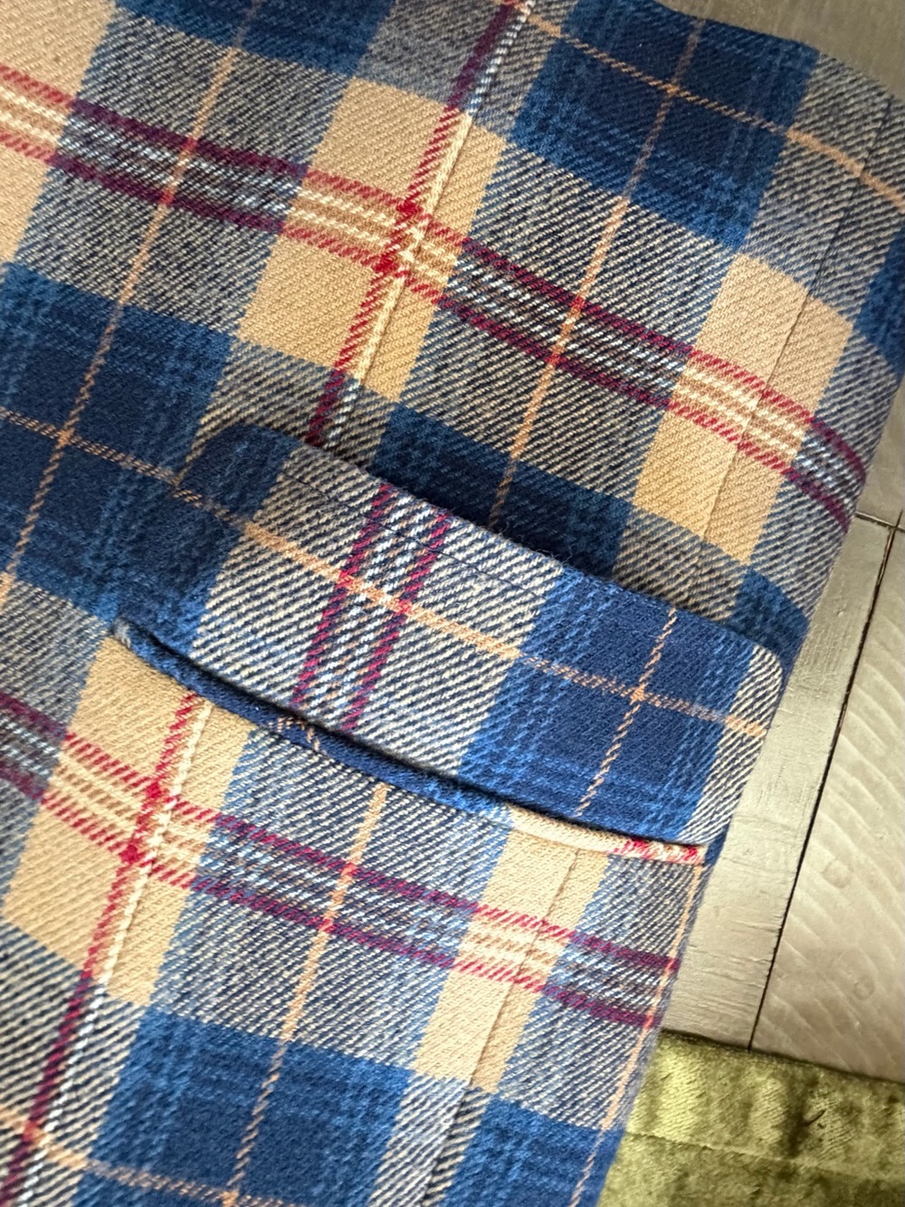Pendleton Plaid Blazer in Blue, Tan and Red - Picture 12 of 15